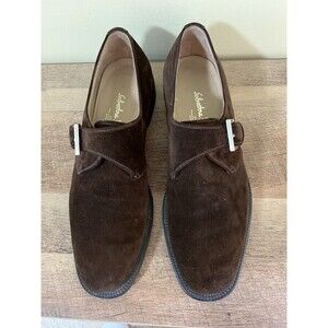 Salvatore Ferragamo Studio Men’s Brown Suede Monk Strap Shoes 8.5 D